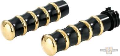 KUSTOM-TECH VINTAGE GRIPS BLACK BRASS 1